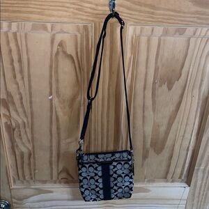 Coach Black and Gray Patterned Crossbody Bag